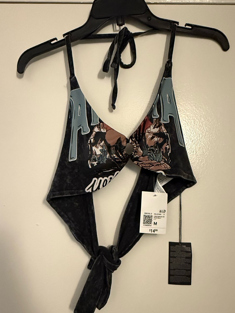 Forever 21 Black Graphic Halter Tank Top - Picture 1 of 2